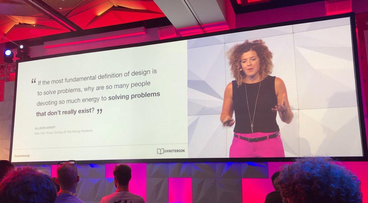 “Creating a solution for a problem that doesn’t exist? Are you building too fast?” - <a href="/sarahdoody/">Sarah Doody</a> reminding us to built what people want, not what you want. Focus on the problem, not the solution. You are not the user <a href="/StartConHQ/">StartCon</a>