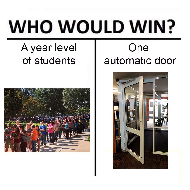 RadSecLibrary's tweet photo. Thoughts?
.
.
.
#library #libraries #schoollibraries #australianlibraries #librariesofaus
#libraryhumour #libraryfinds
#librarylife #peopleofthelibrary
#students #meme #whowouldwin https://t.co/K13ITvdbRd