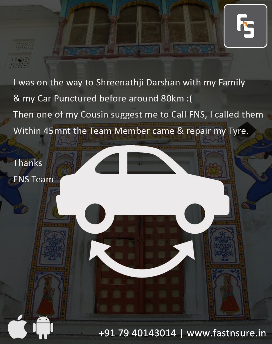 fastnsureindia's tweet image. FNS is the best #RoadSideAssistance #TyrePunctureRepair #CarBreakDownService providing company. Visit for more: goo.gl/KTtnZE