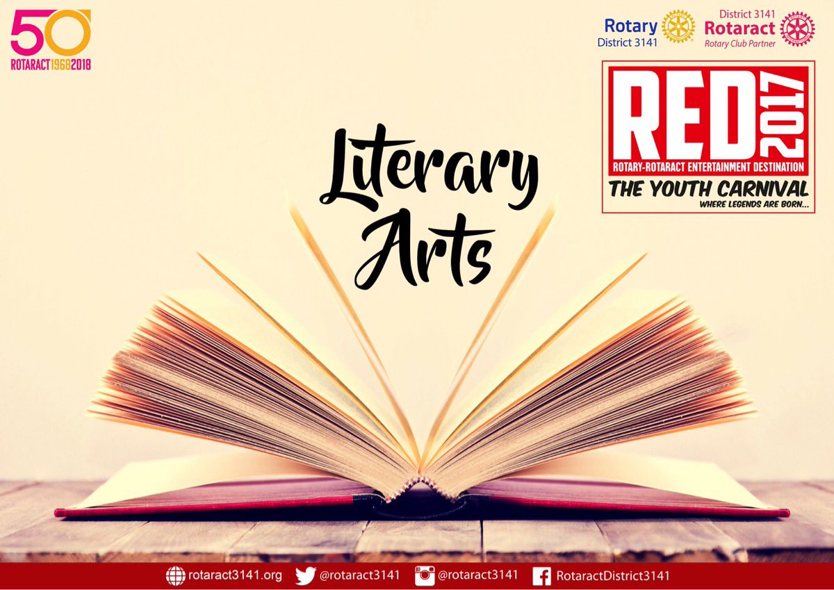 Rotaract3141's tweet photo. Writing is an exploration. You start from nothing and learn as you go...
Watch out for the plethora of events that will boost your circulation in the days to come.
LITERARY ARTS 2017 IS COMING!!
#Rotaract50 #RID3141 #RotaractMumbai #YouthCarnival #REDGoingLegendary #RED2017 https://t.co/kysgaBIRfo
