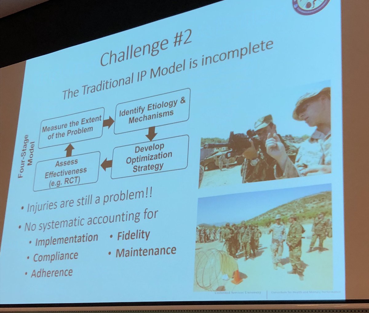 danrhon's tweet photo. ...which leads to challenge #2: the traditional injury prevention model is therefore incomplete @sarahdlm #ICSPP2017 https://t.co/gRHB9X0DCH
