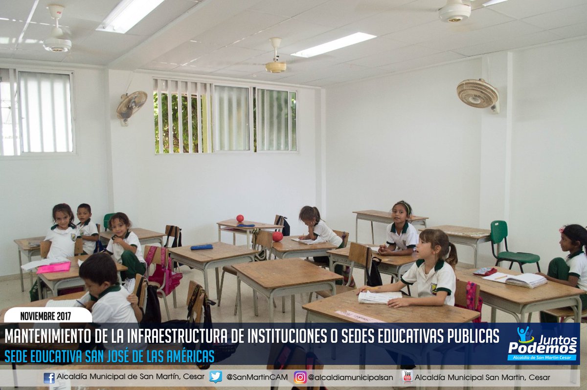 SanMartinCAM's tweet photo. Mantenimiento de la Infraestructura de Instituciones o Sedes Educativas Publicas del Municipio de San Martín, Cesar. https://t.co/ESr4I0LnRt