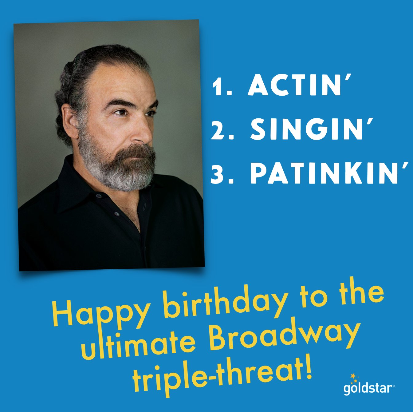 Happy 65th birthday, Mandy Patinkin!           