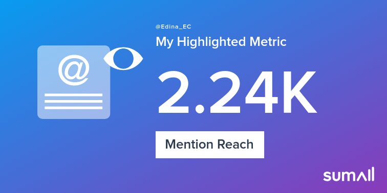 Edina_EC's tweet photo. My week on Twitter 🎉: 7 Mentions, 2.24K Mention Reach, 2 Likes, 8 New Followers, 4 Tweets. See yours with https://t.co/HbMnBg1c9f https://t.co/whLMJ09hYW