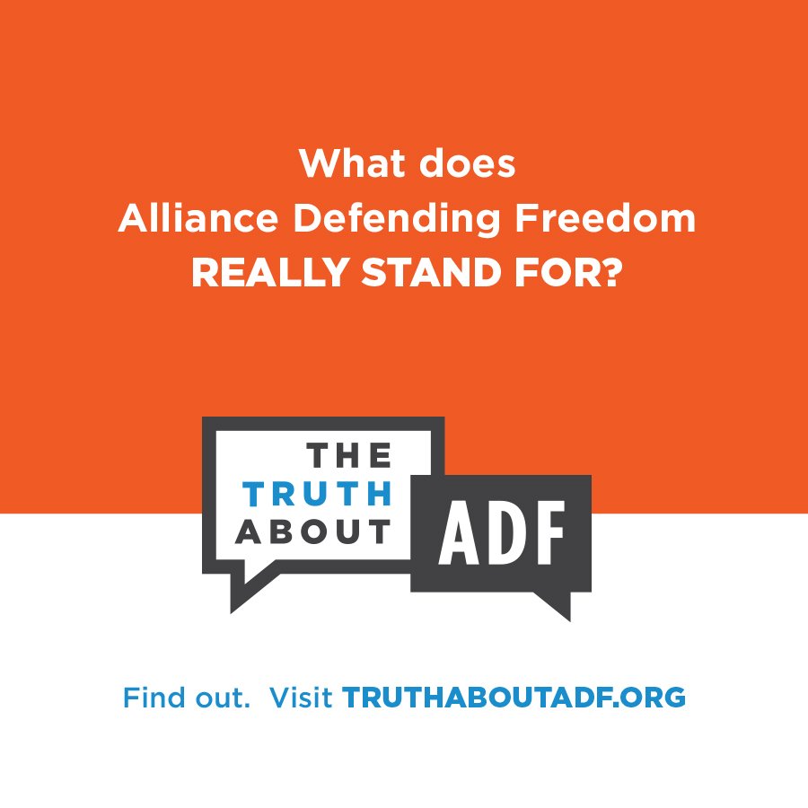 TruthAboutADF's tweet photo. Don’t let @AllianceDefends hide behind lie that they are just a non-profit legal org. #TruthaboutADF: they teach how to discriminate against LGBT; ADF is the brains behind ‘bathroom bills’ that bully trans kids; ADF supports policies abroad that basically make being gay a crime https://t.co/HwwqCbDz7N