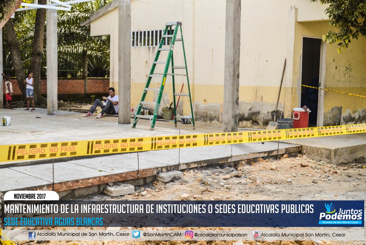 SanMartinCAM's tweet photo. Mantenimiento de la Infraestructura de Instituciones o Sedes Educativas Publicas del Municipio de San Martin, Cesar. https://t.co/CAfrCX9DfN