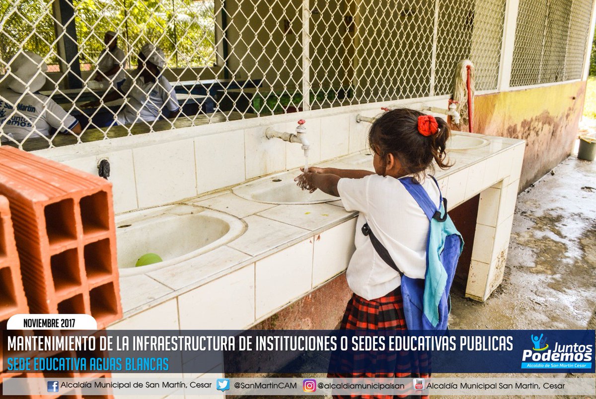SanMartinCAM's tweet photo. Mantenimiento de la Infraestructura de Instituciones o Sedes Educativas Publicas del Municipio de San Martin, Cesar. https://t.co/CAfrCX9DfN