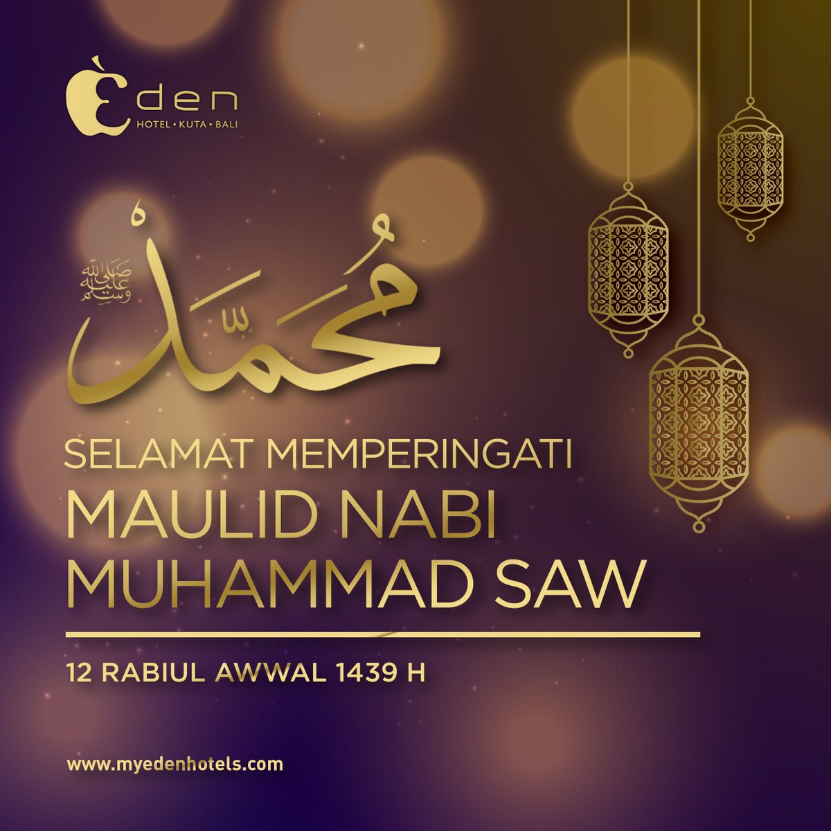 Selamat memperingati hari Maulid Nabi Muhammad SAW 
#greetings #harimaulidnabi #1desember2017 #celebration   #iamateden #edenhotelkutabali #bali
