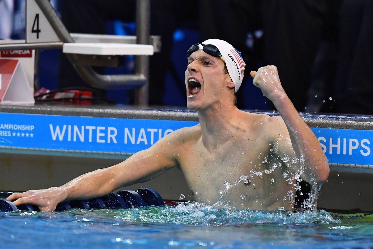 USASwimming's tweet photo. .@zane_growth_ee takes down the 500y free American record by over 1 second on night two of #SwimWinterNats! 🇺🇸💪🏽

Recap: https://t.co/fQrVed2Pdc https://t.co/exoB3Z2nj2