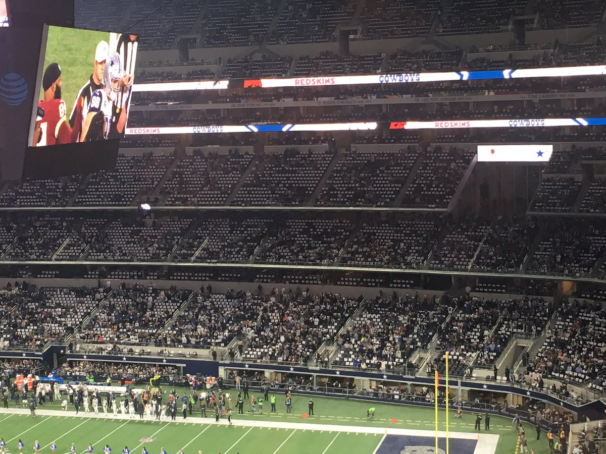 Loads of empty seats in Dallas for Redskins Vs. Cowboys