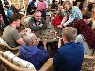 TaraMellace's tweet photo. @BCSSSDTweets Our High School Student Council enjoying time with the local Nursing home residents. #bcssdpride https://t.co/oP1xKsaXJq