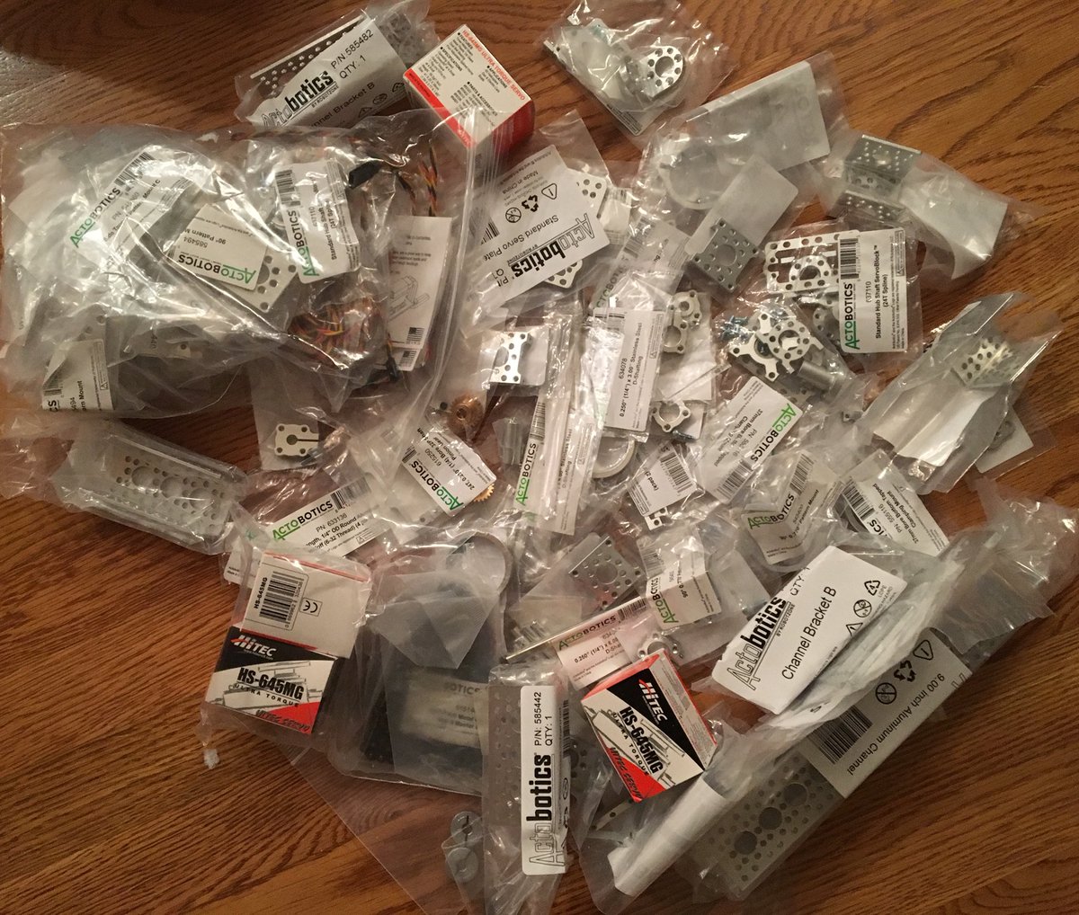 CrushBots's tweet photo. We went a little crazy on Cyber Monday buying @Actobotics parts... https://t.co/bG37B2t5I5