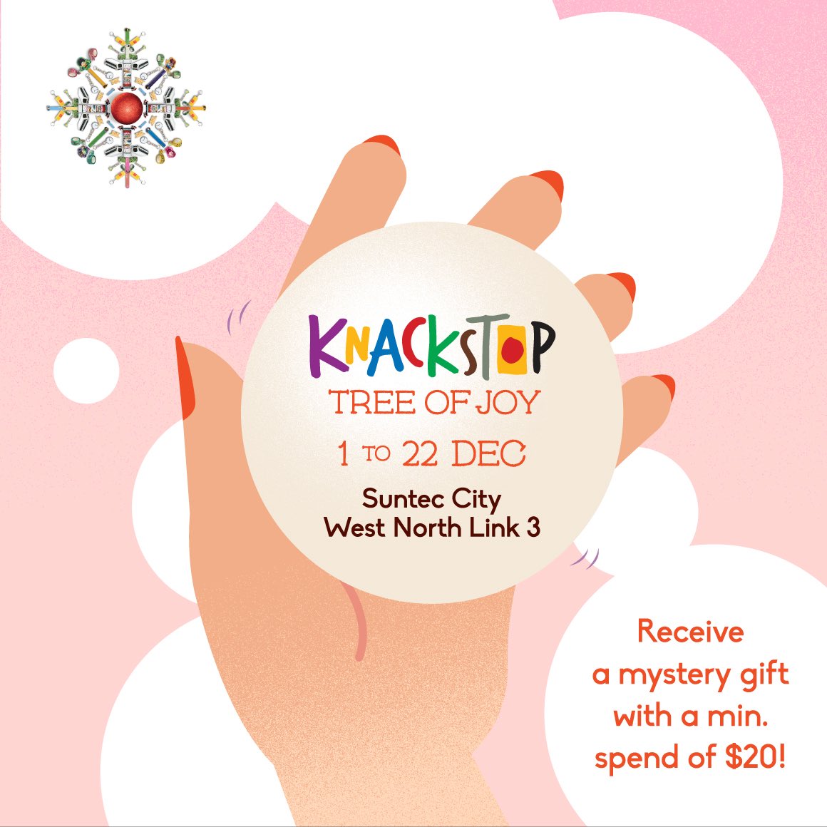 LTAsg's tweet photo. #Knackstop is bringing the festive cheer early this X’mas 🎉 Catch our pop-up store @ Suntec City today: https://t.co/KFl6YNF6VK