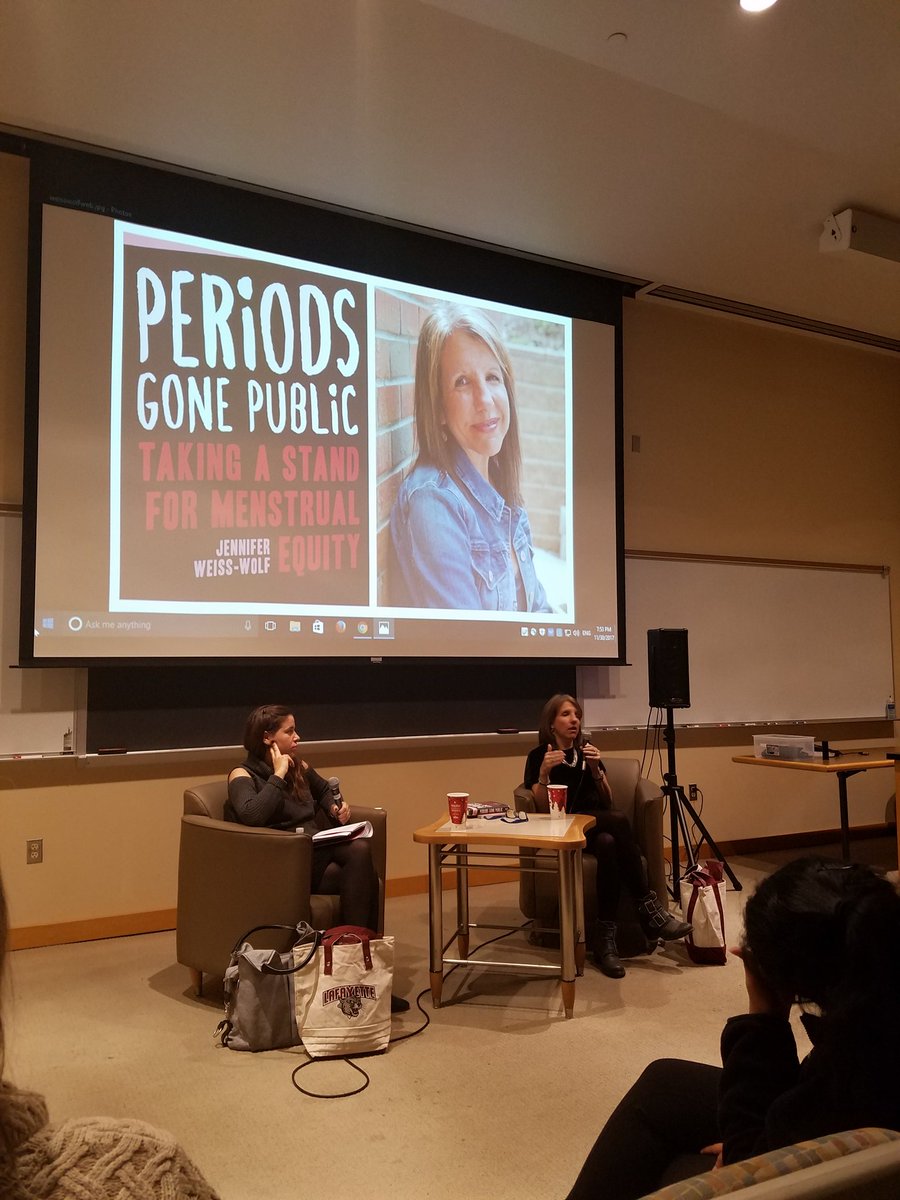 ktneitz's tweet photo. @LafCol alum @jweisswolf shares new book #PeriodsGonePublic and talks #periodequality https://t.co/qHwTC1lvuT