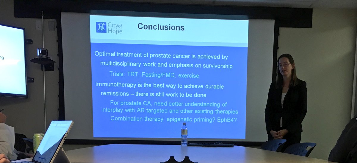 PauloBergerot's tweet photo. Gr8 perspective at @TDorffOnc presentation! Looking forward to future studies @cityofhope on #ProstateCancer #immunotherapy #diet #exercise #oncogenics #chemobrain #epigenetic #CART #lesssideeffects #QOL !!@montypal https://t.co/JYKr4wFOuN