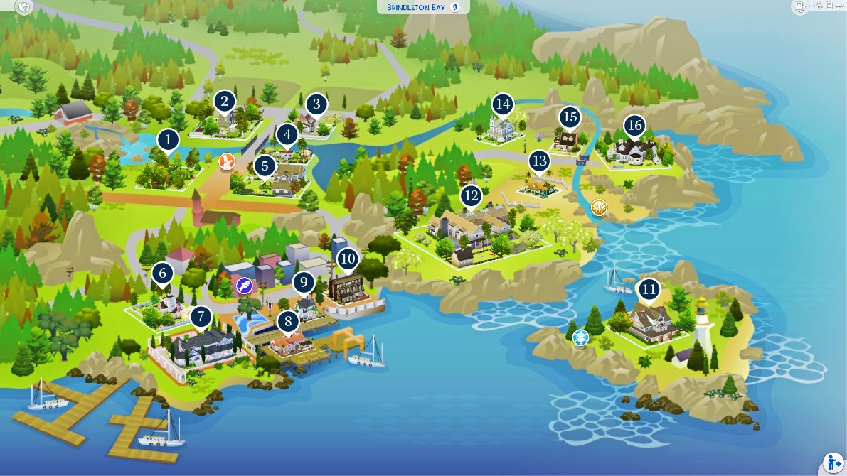 Общая карта городов симс 4