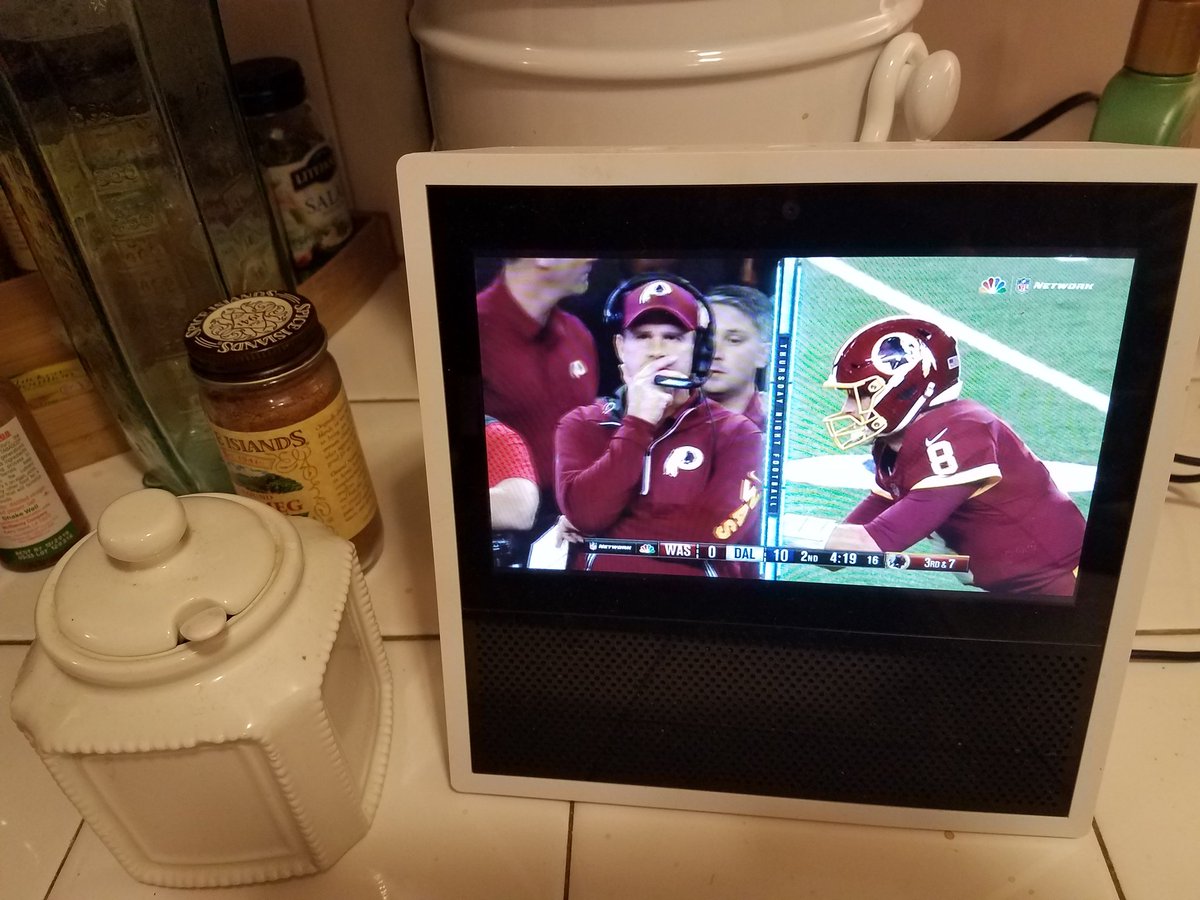 seanord's tweet photo. Football in the kitchen. Ahh yeah #echo #show https://t.co/ZhlBLhzebz