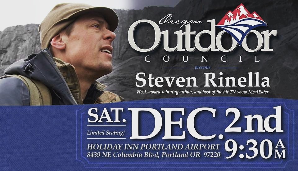 CallingOregon's tweet photo. Don't miss out! Still seats available. Meet Steven Rinella, win prizes and eat food.
#meateater #meateatertv #rinella #predators #hunting #eatorganic #ooc #predatorcalling #predatorstastegoodtoo #coyotes #mtlions #cougars #bobcats #bears #blackbears #leupold #flextone https://t.co/FkDN68bq3g