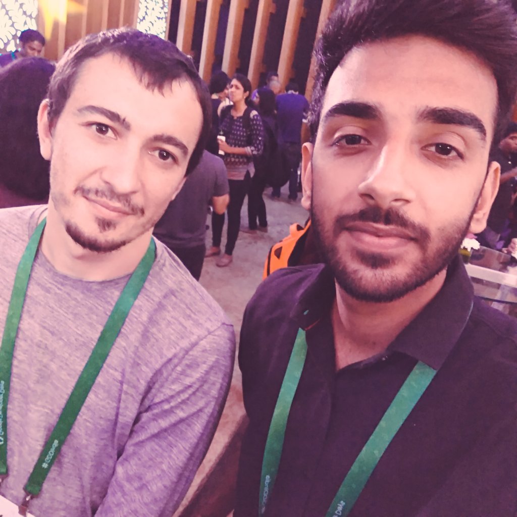 yashishdua's tweet photo. First person I met who is excited about Android Testing @tikot80
Hope to interact with you soon.
@GoogleDevsIN @googledevs #gdd #communityreception https://t.co/pPC3tFgMm6