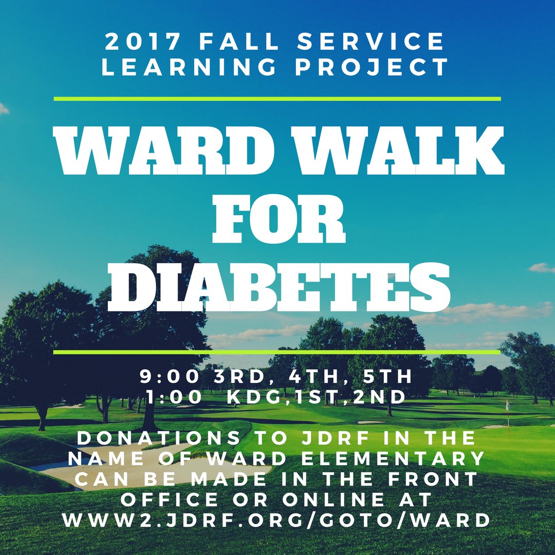 WardStarsCCISD's tweet photo. Our Ward Stars are excited to Walk for Diabetes tomorrow! They have learned about Diabetes &amp; have collected money to donate to the Juvenile Diabetes Research Foundation. https://t.co/zHJ2gMajaG