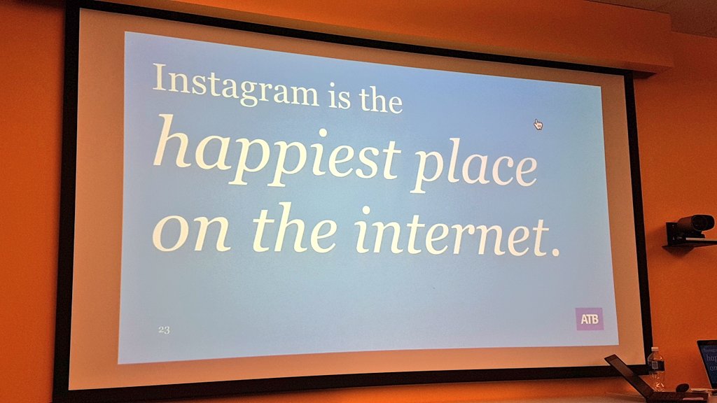 shhh_hina's tweet photo. "I look at Instagram and people are beautiful and happy there.
My twitter feed is NOT like that... I don't think Donald Trump is the president on Instagram." -@tylerjackbutler
#dpmcontent https://t.co/FqSORKHQES
