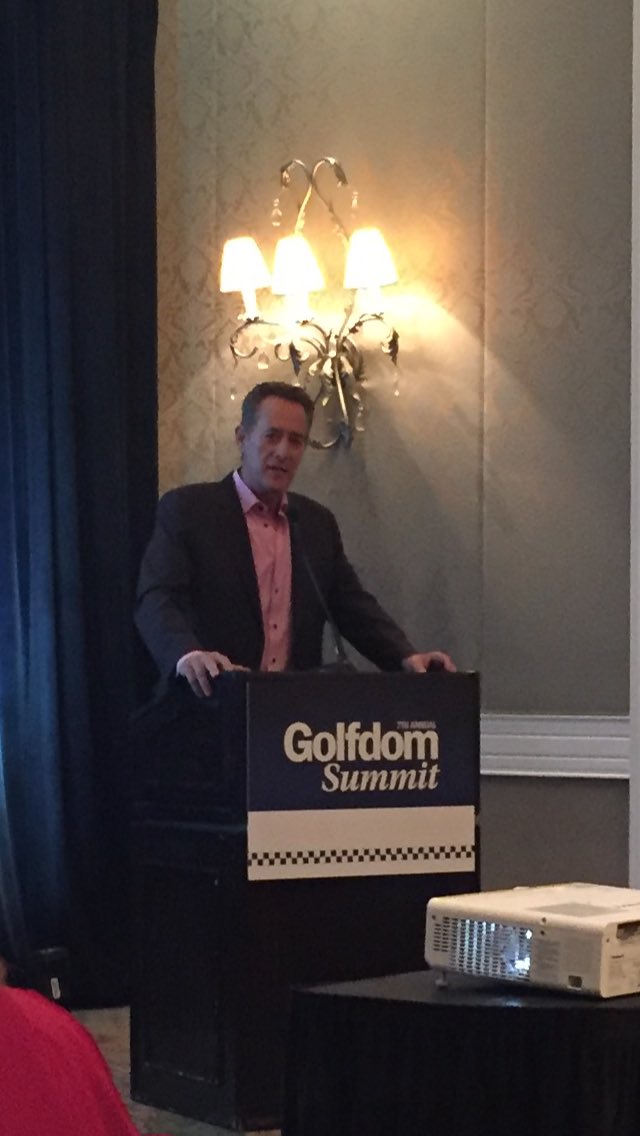 wallygresham's tweet photo. Great talk tonight from @RichLernerGC .. @Golfdom #GolfdomSummit thanks again @SethAJones and everyone involved with putting it together! https://t.co/pbi3JVzxky