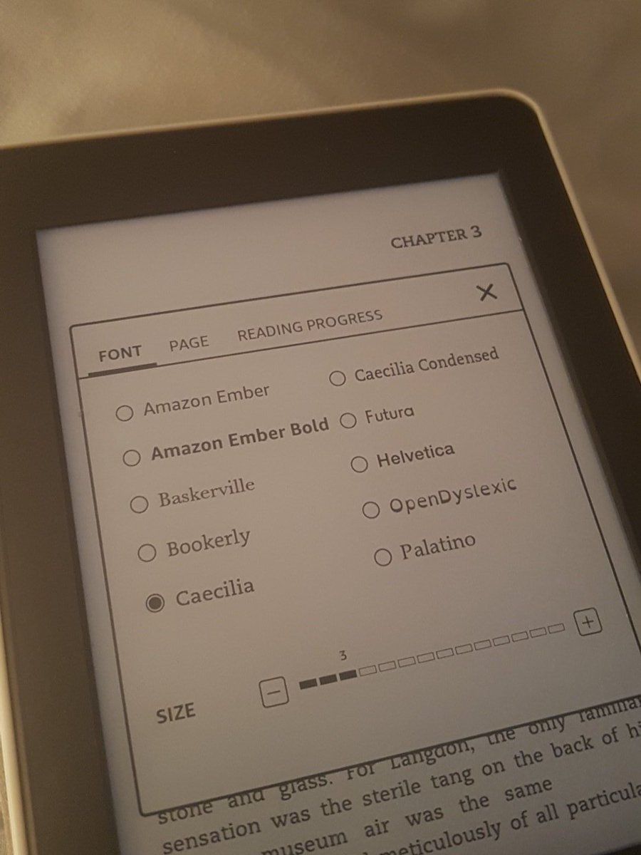 missaprocenko's tweet photo. Kudos to @AmazonKindle for having OpenDyslexic as a font option!👏👏👏 #inclusivetech #ReadMore https://t.co/d0dSkzhj9I