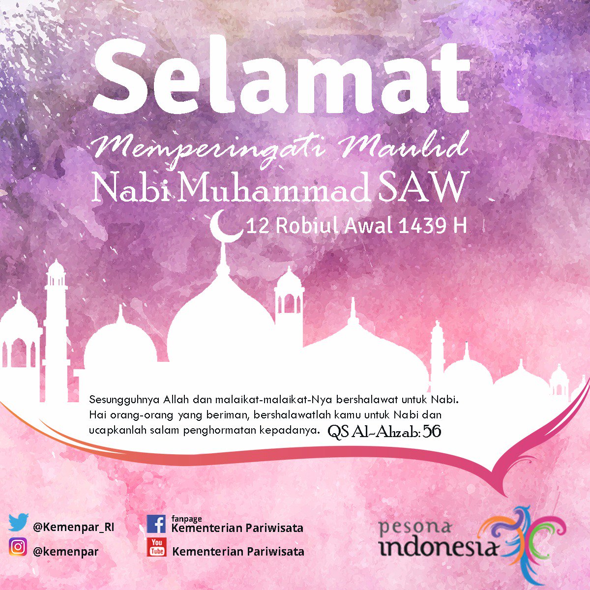 Selamat Memperingati Maulid Nabi Muhammad SAW, 12 Robiul Awal 1439 H.

#jumatberkah #maulidnabi #pesonaindonesia #WonderfulIndonesia