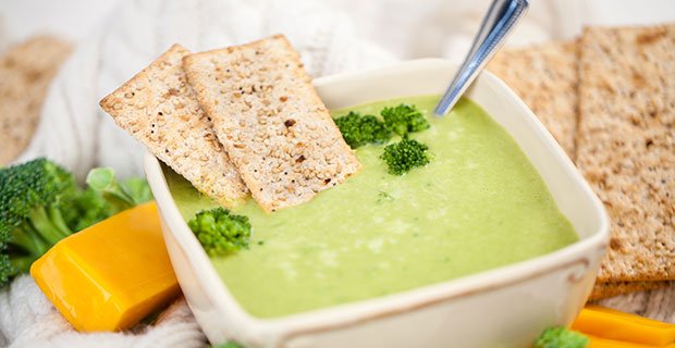 Do you love cheesy broccoli soup, but not all the calories that go with it? Try this lighter version, and garnish with chopped walnuts for a protein boost - blendtec.com/recipes/brocco…