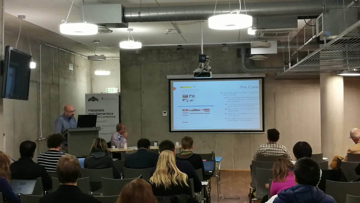 MTSR_group's tweet photo. The last presentation before our coffee break "The Combined Use of EAD and METS for Archival Material: an integrated toolkit" by Ricardo Eito-Brun at #MTSR2017 #MTSR https://t.co/eH90dH6pfJ
