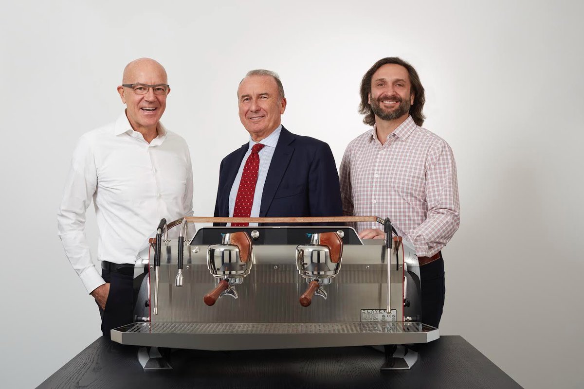 slayerespresso's tweet photo. Celebrate the news and learn more about our partnership with @CimbaliOfficial (Left to right: Franco Panno, Maurizio Cimbali, Jason Prefontaine) #LinkInBio #partnership #makecoffeebetter https://t.co/rJH5paVNjZ