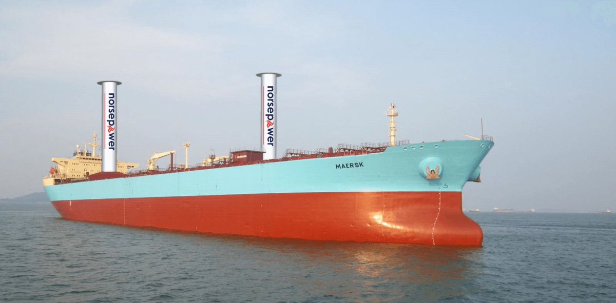 EcoInventos's tweet photo. Maerks probará velas de rotor en sus barcos para reducir el consumo de combustibles fósiles.

https://t.co/mXZoG1YgcY https://t.co/nc2899BDjs