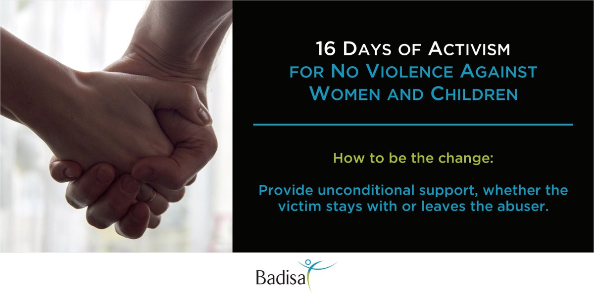 BadisaCharity's tweet photo. @16DaysZA of Activism
How to make a #ChangeFor1More: Provide unconditional support. https://t.co/GFYIenJc6p