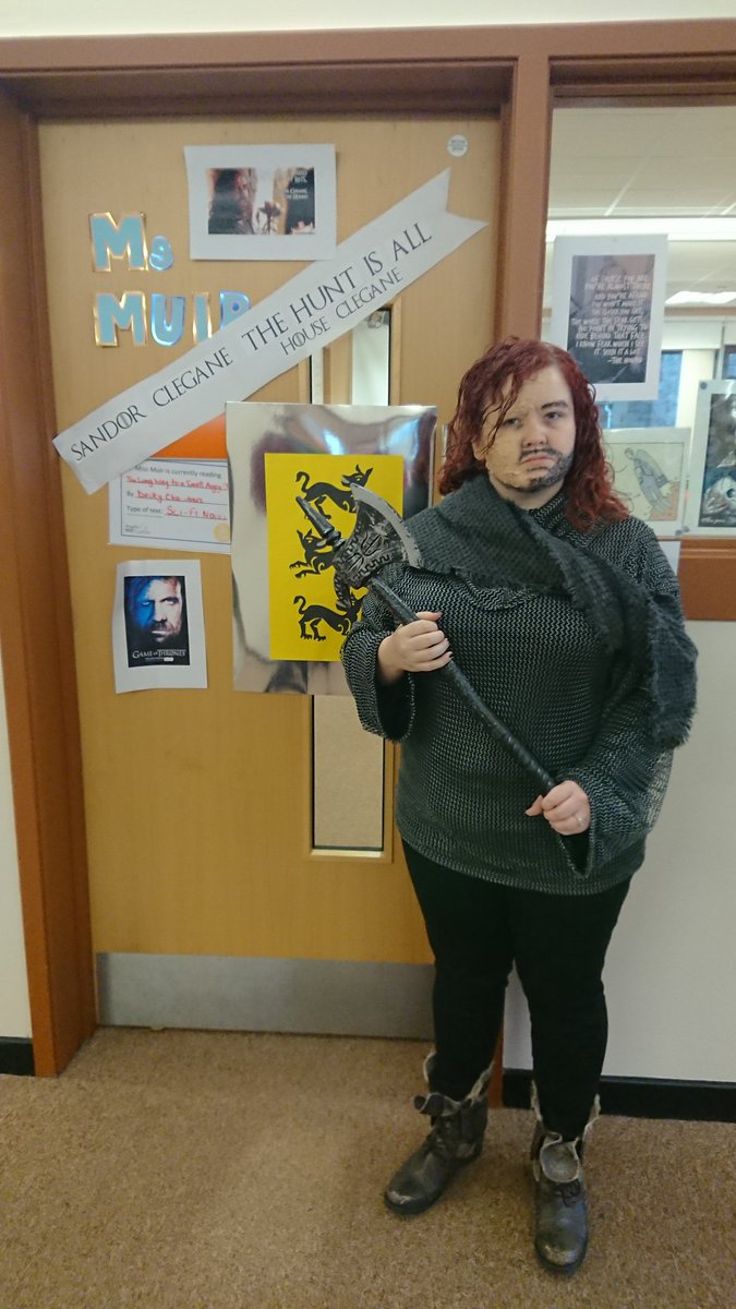 BroEnglishDept's tweet photo. This year, the English Dept book-costume challenge is Game of Thrones #BookWeekScot #BookWeekScot @BookWeekScot #winteriscoming https://t.co/W8aU3Pzm4Q