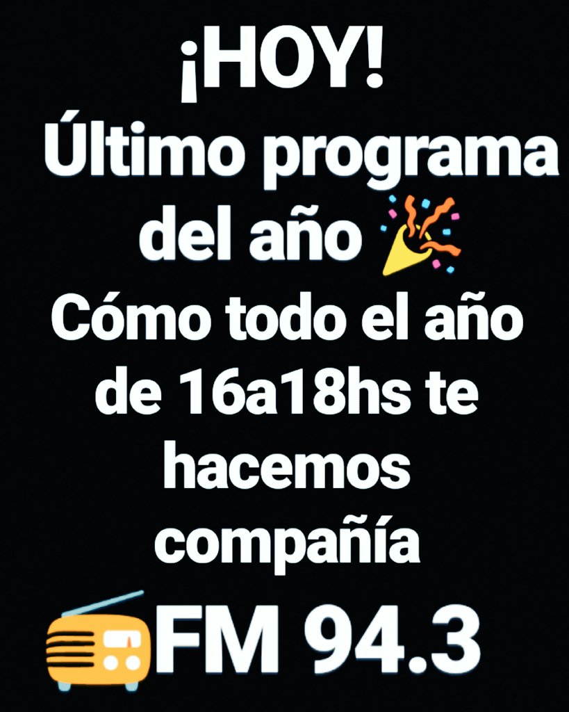SiestaMusical's tweet photo. Como diría Cerati: "GRACIAS TOTALES".
Ojalá nos volvamos a encontrar en el 2⃣0⃣1⃣8⃣.
#FelizViernes #ultimoprograma #siestamusical https://t.co/vVMwIkI8hn
