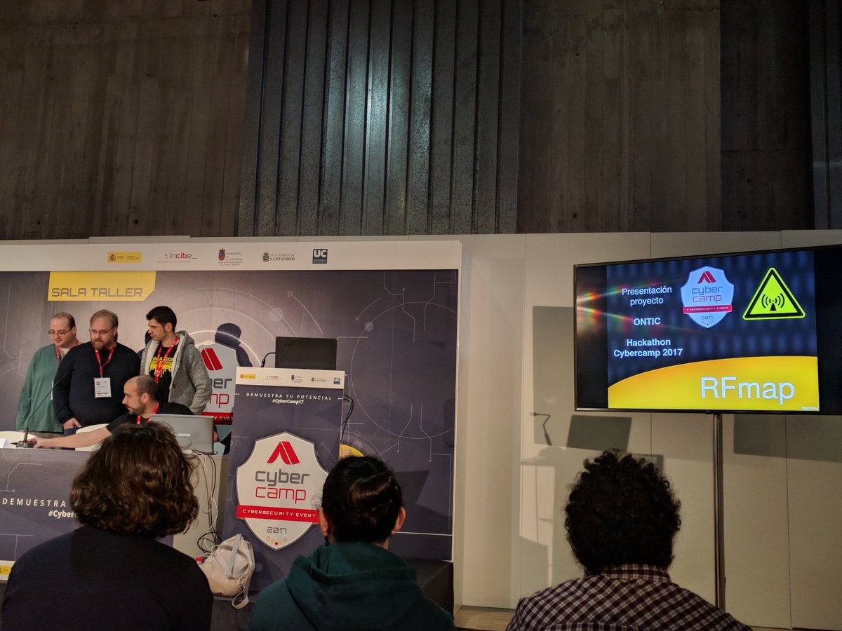 ISecAuditors's tweet photo. El equipo ONTIC presenta su desarrollo #RFmap en #Hackathon de @CybercampEs @INCIBE https://t.co/AUqdYxkqJd
