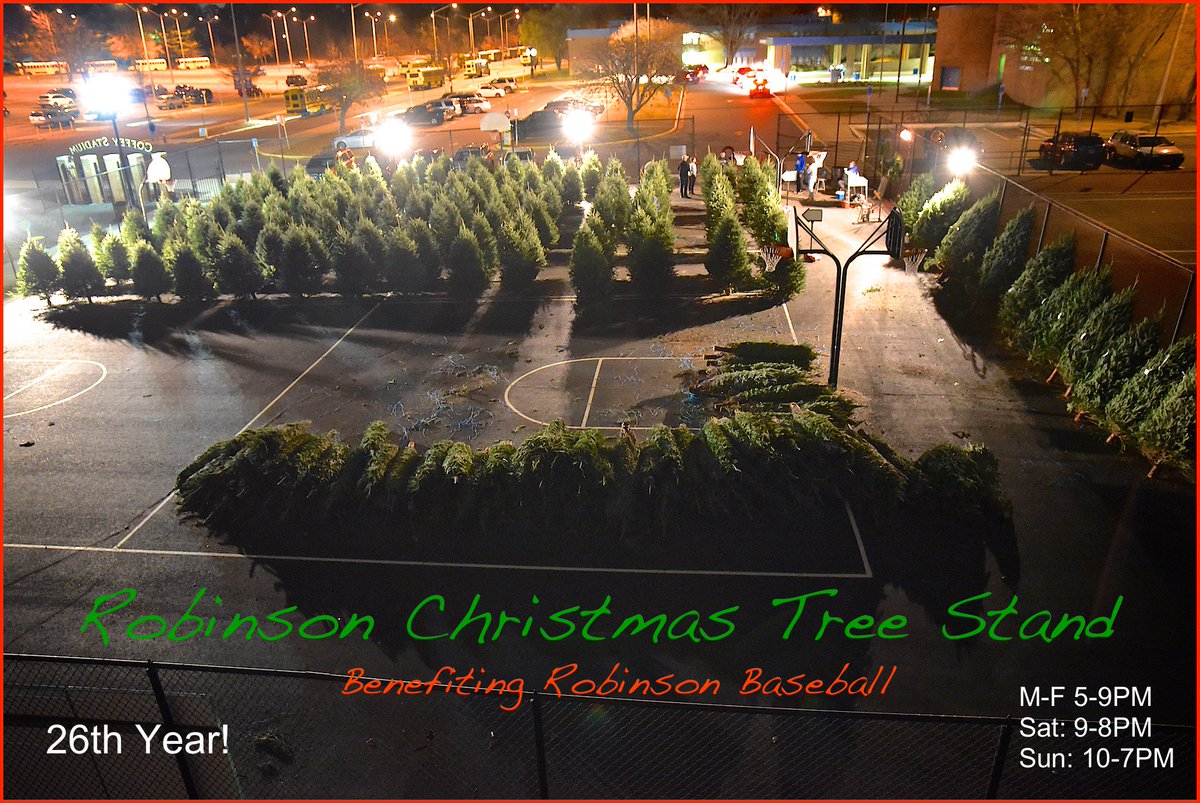 If you haven't picked out your tree this year, come on down to the Robinson tree stand at school.  All proceeds benefit Robo Baseball.  <a href="/Robobaseball/">Robinson Baseball</a>