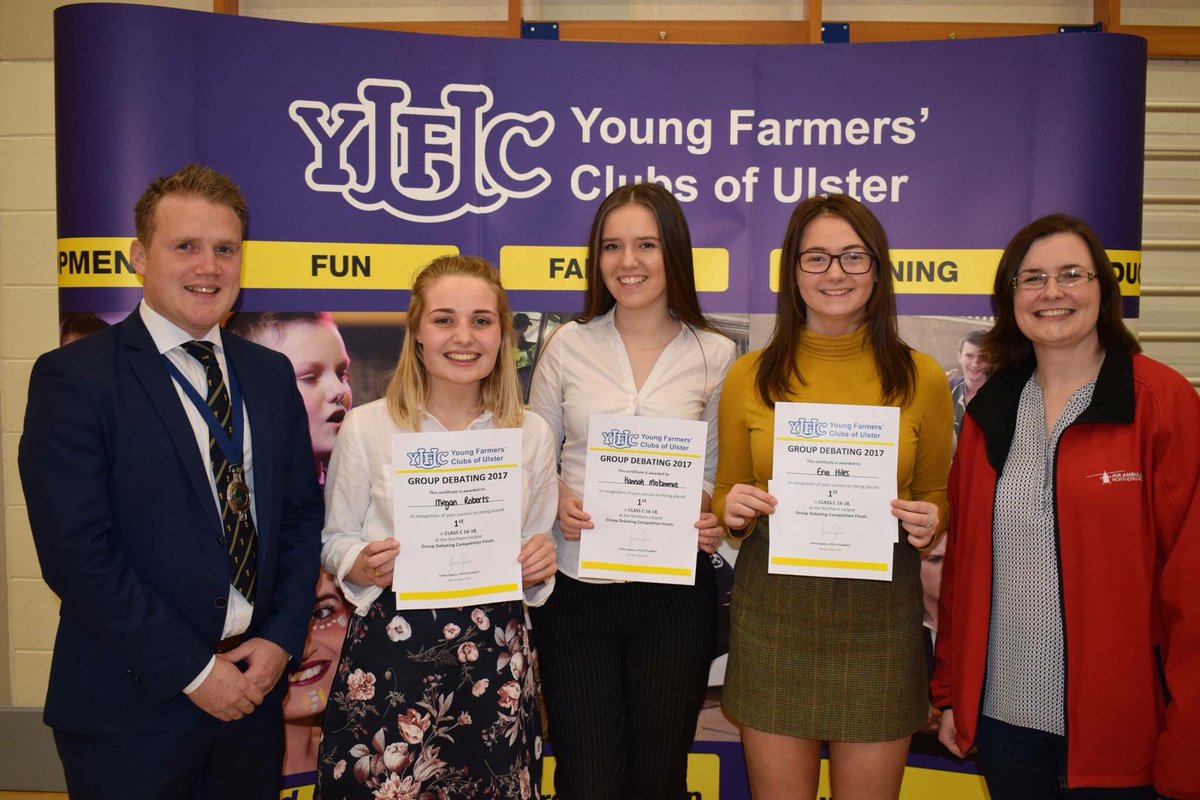 YFCUPresident's tweet photo. Plenty of robust debating at the NI Group Debating Final for YFCU. Great to see participation increasing in this competition. Delighted to have Breige Mulholland from @AirAmbulanceNI as guest speaker. Congratulations to everyone who took part.
#MembersSuccess ππ₯π₯π₯π https://t.co/jUJ7ilIsJ5