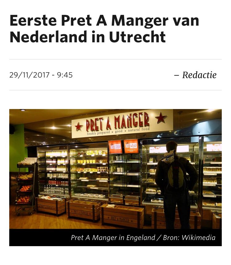 Pret A Manger komt naar Nederland! Leuk! Maar het hoorde ook een beetje bij m’n citytripgevoel. #pretamanger #Utrecht