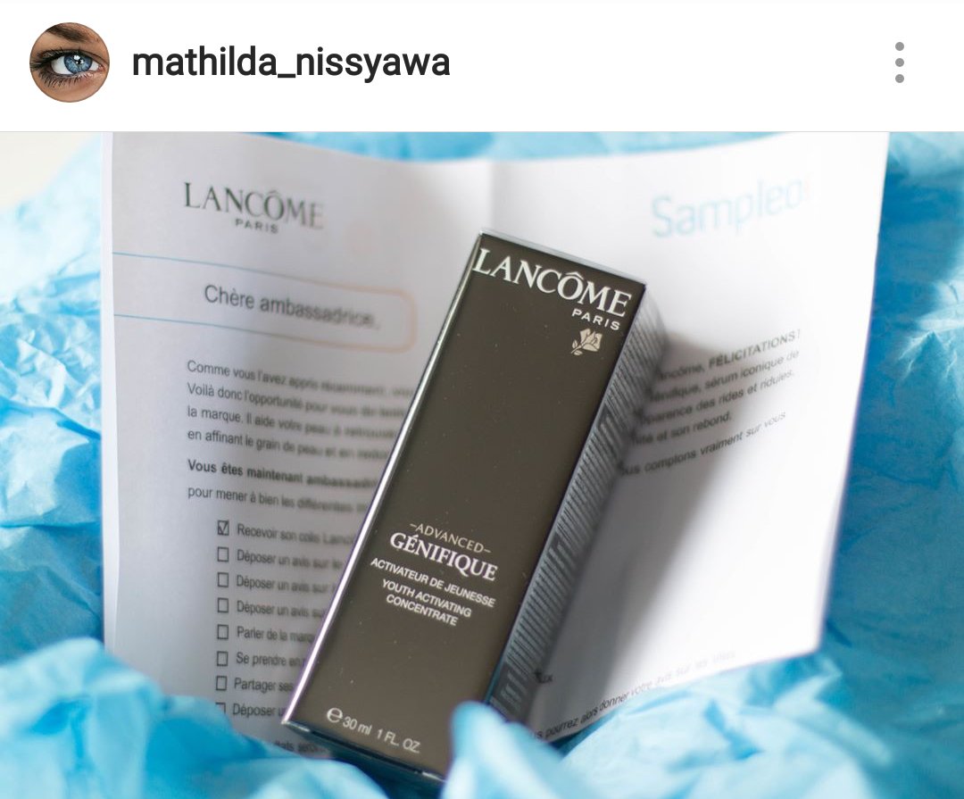 mathilda_Nisyaw's tweet photo. Magnifique Sérum @LancomeFrance 🌸 receptionné par @sampleo #LoveYourAge #AdvancedGenefique https://t.co/z1hegEkxpz