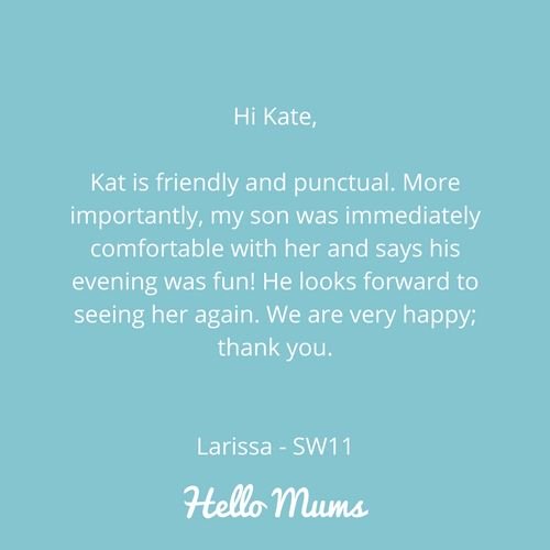 tembo_care's tweet photo. Kat has done over 200 bookings for us and all her reviews are just as amazing as this one.
#babysitter #londonchildcare #childcare #nurserystaff #nursery #hellomums #chiswick #hampsteadmum #instamum #londonmum #safety https://t.co/0EtMlRZA3o