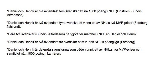 henrikrhoffman's tweet photo. Daniel Sedin 1000 poäng. Och de 4 svenskar som blivit NHL mvp är från Övik. https://t.co/pisNHrHZ9b