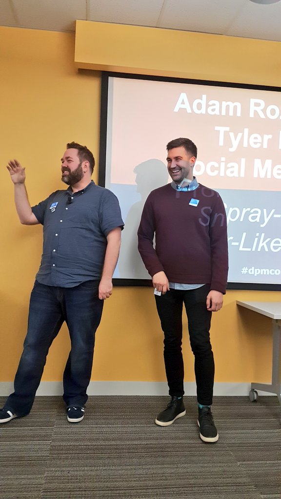 shhh_hina's tweet photo. Thanks team #ATB! Lots of laughs and smiles from us too. Thanks to @anothercardinal @bingofuel @tylerjackbutler for talks tonight, @paper_leaf for refreshments and @DPMEdmonton & @yegcontent for a great event! #dpmcontent #yegbuzz https://t.co/GgPP56km7g