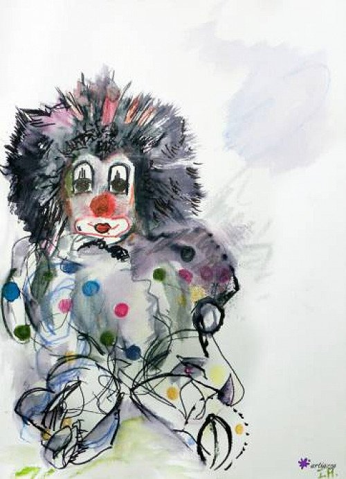 artiazza_com's tweet photo. new artist of the month December on artiazza: Ingrid Hauss! 👏🔝 https://t.co/fboHgryAa6 #artiazzaartist #artistofthemonth #art #clown #laugh #painting https://t.co/LTbn35lheU