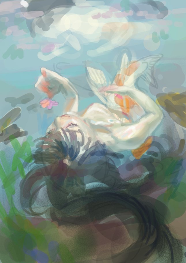#このタグを見た人はラフ画とその完成絵を見せる 