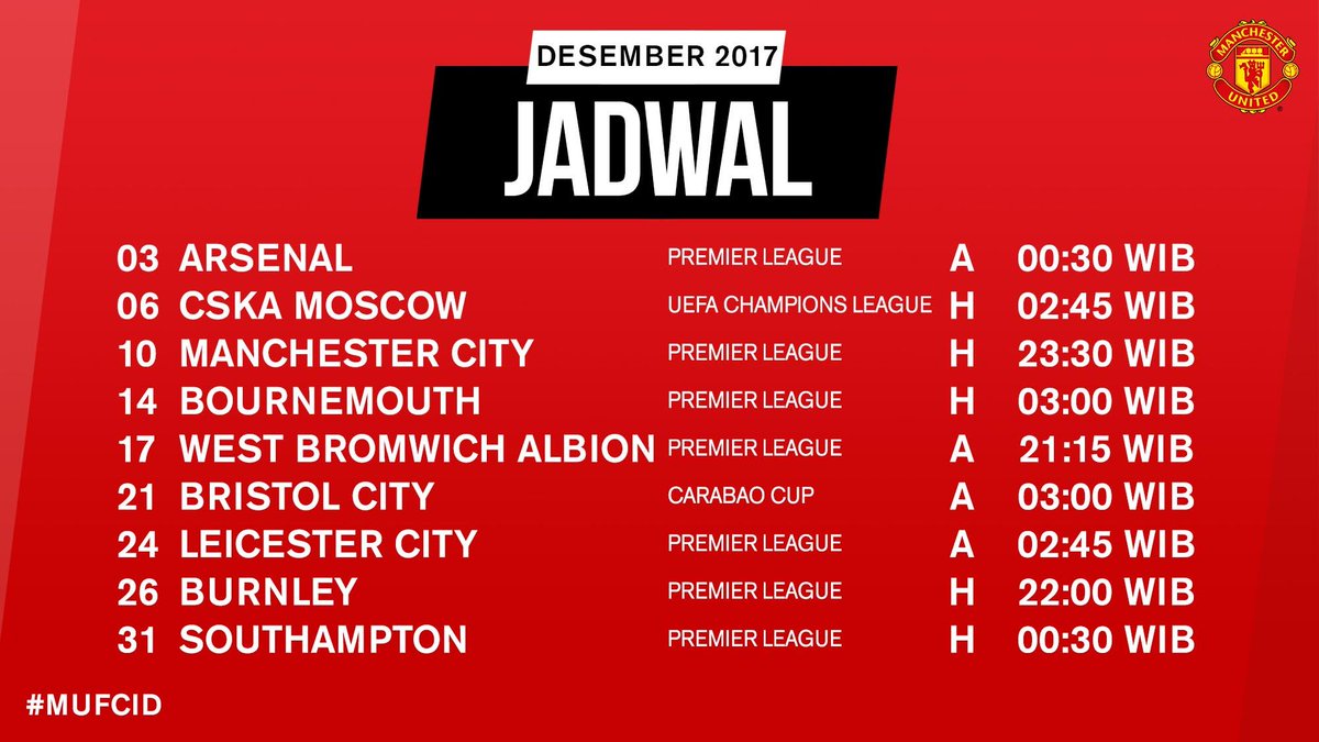 ManUtd_ID's tweet photo. Jadwal padat di bulan Desember sudah menanti! Pertandingan apa yang paling kamu nantikan? 🤔 https://t.co/aC6qmhMjOY