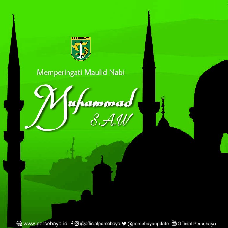 persebayaupdate's tweet photo. Segenap keluarga besar Persebaya Surabaya mengucapkan selamat memperingati Maulid Nabi Muhammad S.A.W

Shalawat dan salam selalu tertuju pada Rasulullah.

#Persebaya #GreenForce #KamiHausGolKamu #KitaPersebaya #MaulidNabi https://t.co/WNI1UnjCss