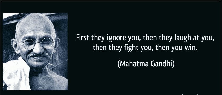 sisiku_ayuktabe's tweet photo. The words of Ghandi rings stronger today: "..First they ignore you, then they laugh at you, then they fight you, then you win."
Mr Biya and his team are on the last-but-one step. 
#Ambazonia #Peace #HumanRights #GenocideAlert #SouthernCameroons #Gandhi
@GovAmba https://t.co/TP6FUyfgAv