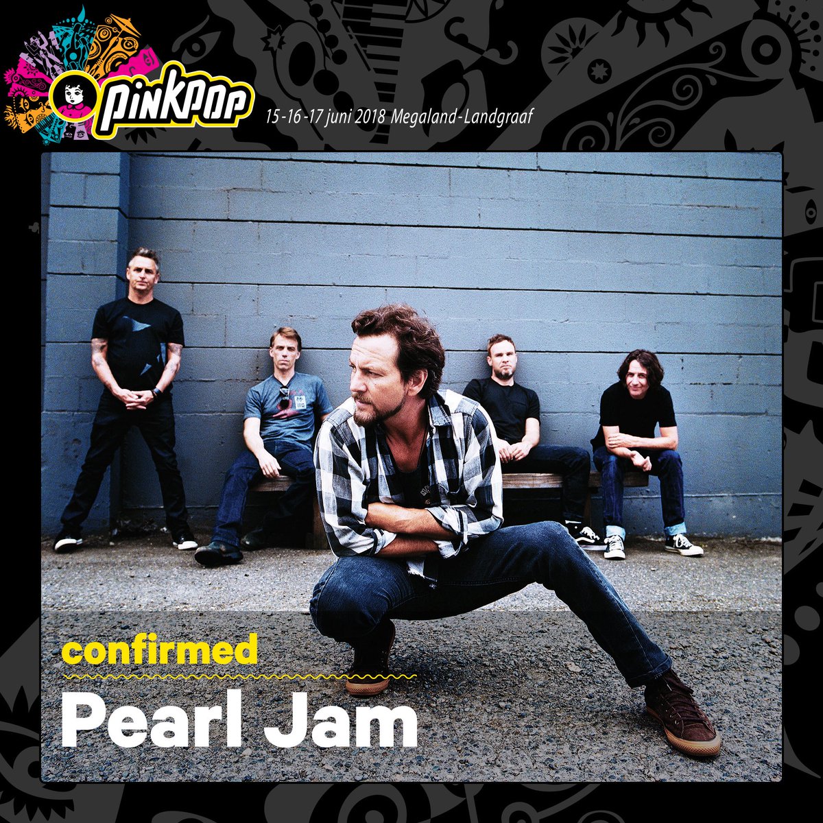 Derde headliner Pinkpop 2018: <a href="/PearlJam/">Pearl Jam</a> #PP18 #Pinkpop #PearlJam