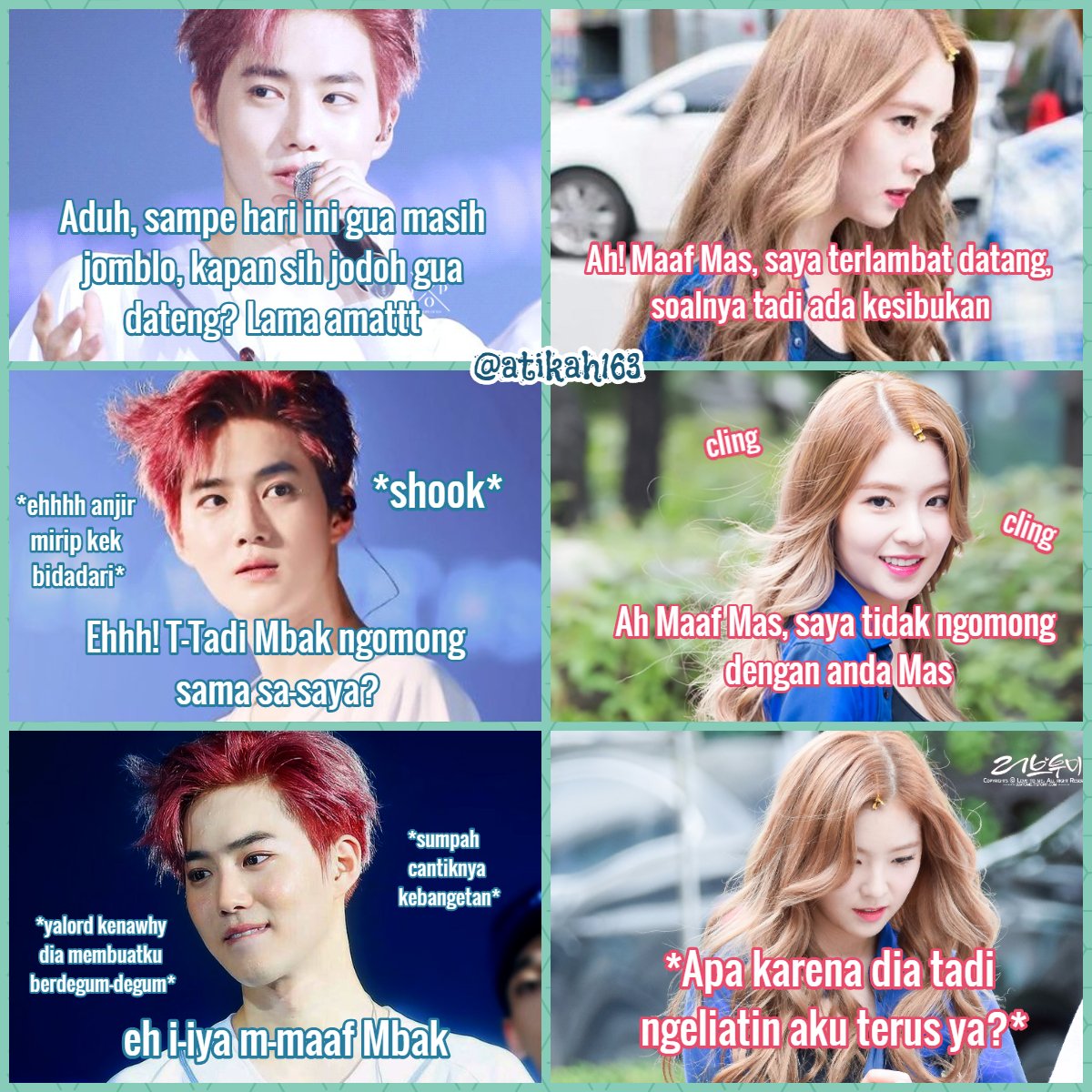 AtkhSimmer's tweet photo. btw, i'm SuRene shipper here, who's w me? 😊
#exo #redvelvet #suho #jumyeon #irene #joohyun #surene #leadercouple #visualcouple https://t.co/3laCUCbVBW